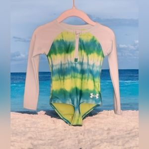 🛍️👗 2 for $20 Under Armour Baby Girl 18m Blue Long Sleeve Rash Guard